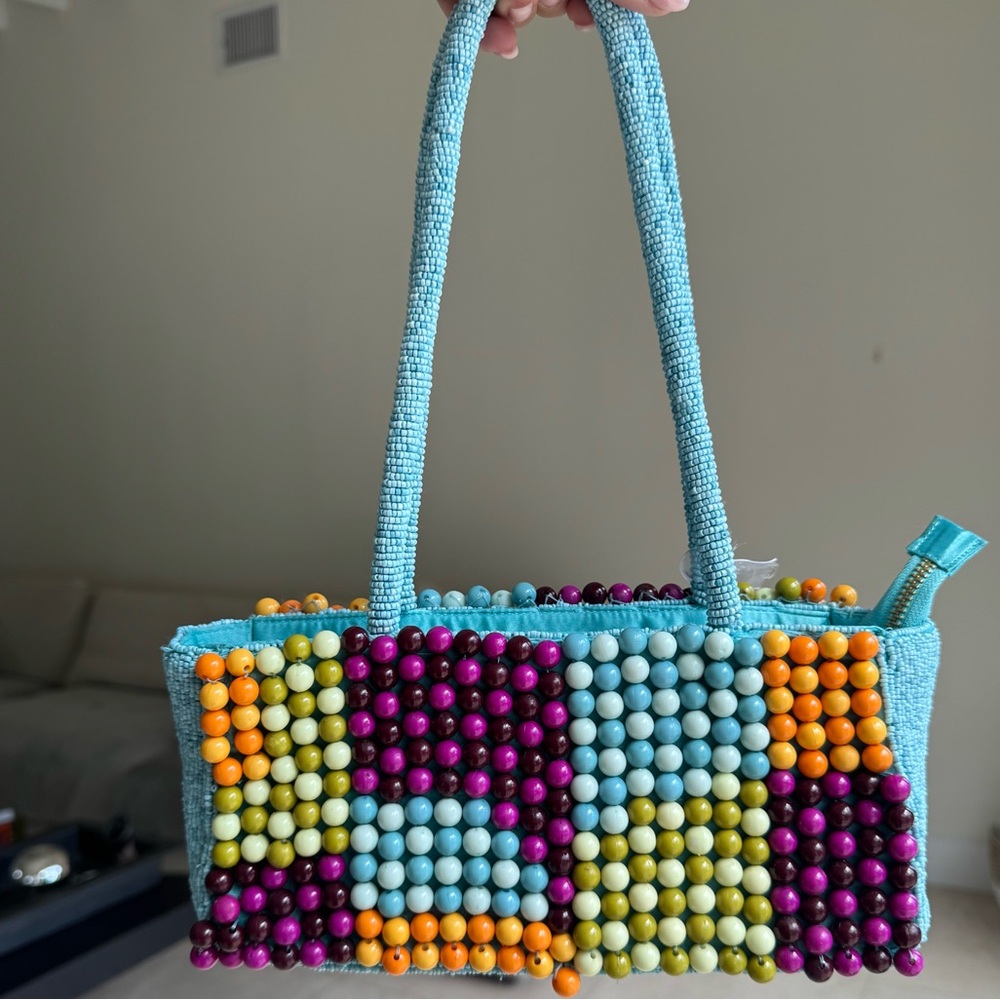 Colorful Hand-Beaded Box Bag – Handmade in India